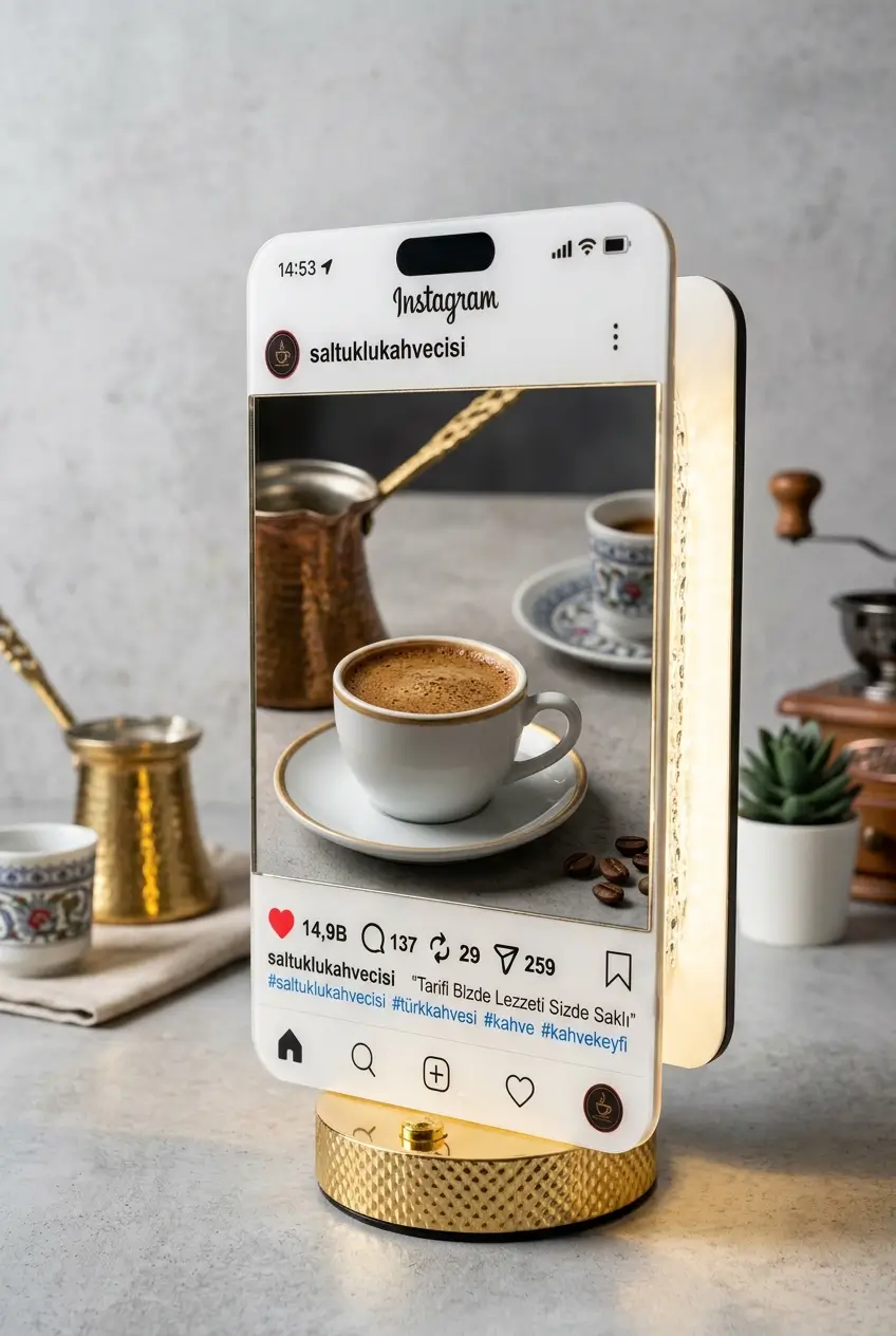 Kişiye Özel Instagram Aynası ve Masaüstü Menü Standı